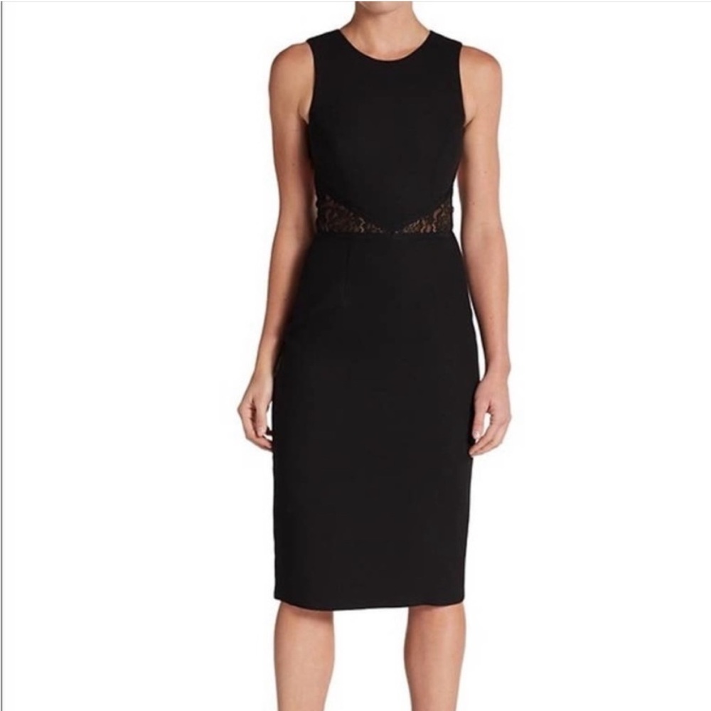 Nha Khanh Sleeveless Fitted Dress w/Lace Open Back‎ Cocktail Midi Dress size 10